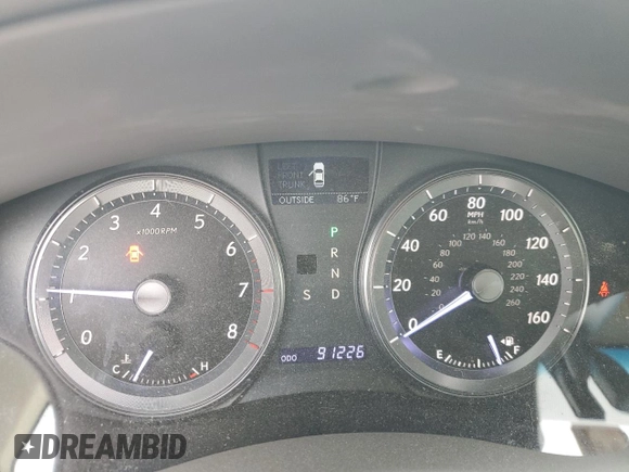 2012 Lexus ES with VIN JTHBK1EG7C2489597, listed as a Copart auction lot 50621955 with 91,226 mi miles and Salvage Title. Bid and sale history available at carsss.com. Image 9.