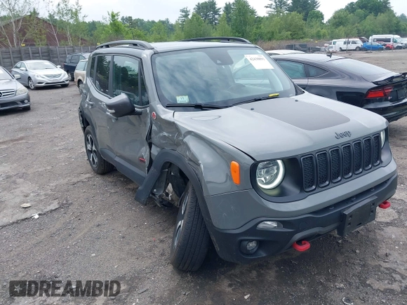 2021 Jeep Renegade Trailhawk with VIN ZACNJDC12MPM56979, listed as a IAAI auction lot 42438891 with 66,926 mi miles and . Bid and sale history available at DreamBid. Image 1.
