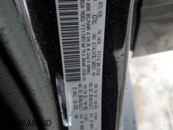 2020 Ram 1500 Rebel with VIN 1C6SRFLT8LN174114, listed as a Copart auction lot 59323525 with 102,701 mi miles and Non repairable. Bid and sale history available at DreamBid. Image 12.