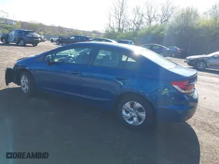 2013 Honda Civic Sdn LX with VIN 2HGFB2F52DH598307, listed as a IAAI auction lot 41971551 with 61,362 mi miles. Bid and sale history available at carsss.com. Image 3.