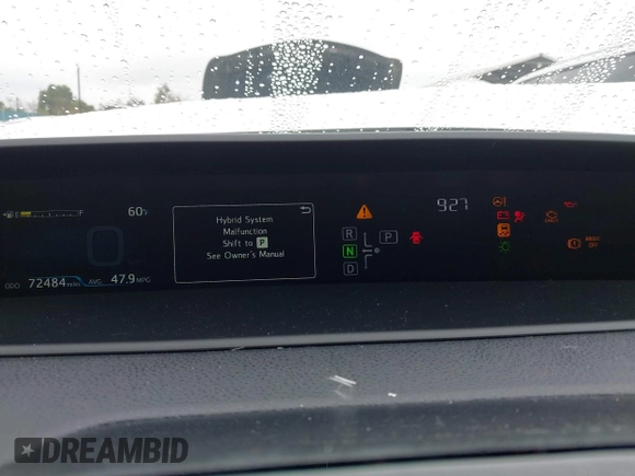 2016 Toyota Prius Two with VIN JTDKBRFU9G3526671, listed as a IAAI auction lot 41507074 with 72,484 mi miles. Bid and sale history available at carsss.com. Image 7.