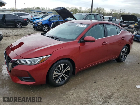 2021 Nissan Sentra SV with VIN 3N1AB8CV8MY312716, listed as a Copart auction lot 53187875 with 10,166 mi miles and Salvage Title. Bid and sale history available at carsss.com. Image 1.