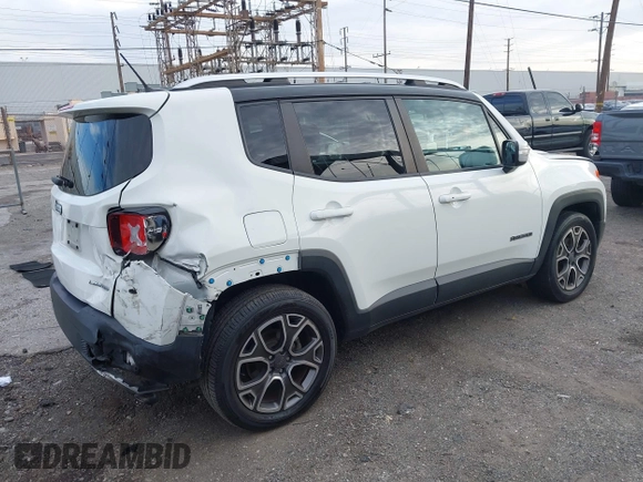 2017 Jeep Renegade Limited with VIN ZACCJADB5HPF68004, listed as a IAAI auction lot 41789333 with 108,425 mi miles and . Bid and sale history available at DreamBid. Image 4.