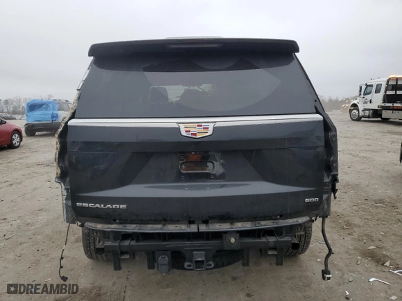 2021 Cadillac Escalade Premium Luxury with VIN 1GYS4BKL9MR215159, listed as a Copart auction lot 48577415 with 50,773 mi miles and Salvage Title. Bid and sale history available at carsss.com. Image 6.