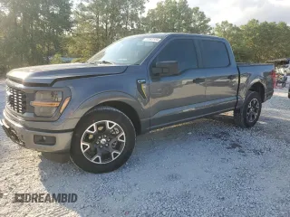 2024 Ford F-150 STX with VIN 1FTEW2K54RKE81302, listed as a Copart auction lot 72587334 with 2,555 mi miles and Salvage Title. Bid and sale history available at carsss.com. Image 1.
