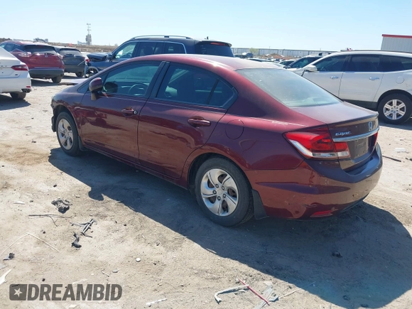 2013 Honda Civic LX with VIN 2HGFB2F58DH587747, listed as a IAAI auction lot 41862922 with 38,797 mi miles and . Bid and sale history available at DreamBid. Image 3.