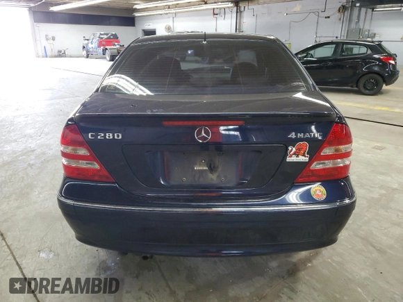 2006 Mercedes-Benz C 280 Luxury with VIN WDBRF92H16F752095, listed as a Copart auction lot 61414675 with 182,802 mi miles and Salvage title. Bid and sale history available at DreamBid. Image 6.
