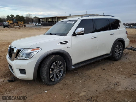 2018 Nissan Armada SL with VIN JN8AY2NDXJ9060325, listed as a Copart auction lot 42850725 with 0 mi miles and Salvage Title. Bid and sale history available at carsss.com. Image 1.