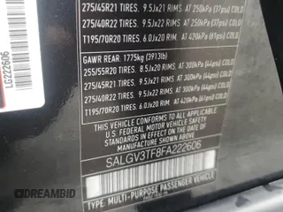 2015 Land Rover Range Rover Autobiography with VIN SALGV3TF8FA222606, listed as a Copart auction lot 52878095 with 153,109 mi miles and Clean title. Bid and sale history available at DreamBid. Image 13.