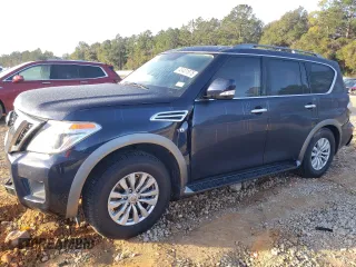 2018 Nissan Armada SV z VIN JN8AY2ND4J9059123, wystawiony jako Copart lot #43401875 z przebiegiem Nie podano mil oraz Szkoda całkowita • Salvage title. Historia ofert i sprzedaży dostępna na DreamBid. Obrazek 1.