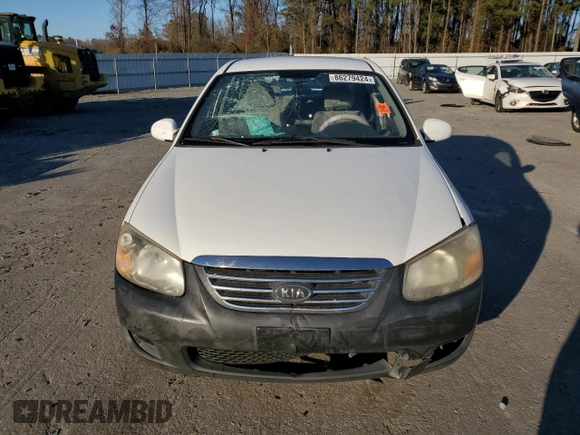 2009 Kia Spectra EX z VIN KNAFE222395623700, wystawiony jako Copart lot #86279424 z przebiegiem 195 991 mil mil oraz Szkoda całkowita • Salvage title. Historia ofert i sprzedaży dostępna na DreamBid. Obrazek 5.