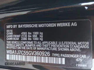 2016 BMW 2 Series M235i with VIN WBA1J7C55GV360926, listed as a IAAI auction lot 41482584 with 60,172 mi miles. Bid and sale history available at carsss.com. Image 9.