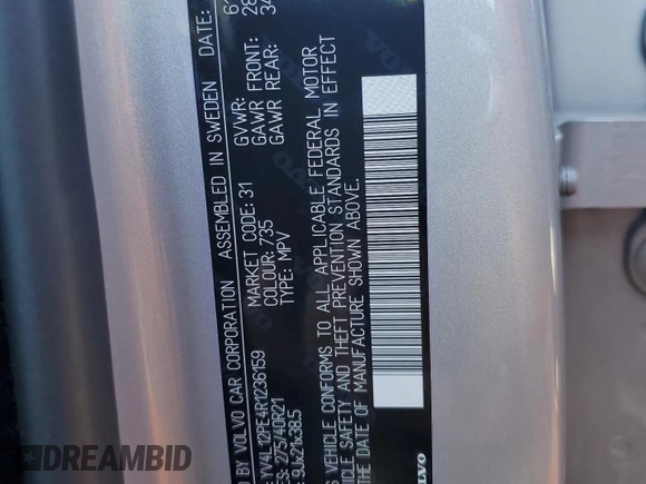 2024 Volvo XC90 Plus Bright Theme с VIN YV4L12PE4R1236159, выставлен на аукционе Copart как лот 83825304 с пробегом 3 341 миль миль и Чистый • Clean title. История ставок и продаж доступна на DreamBid. Изображение 13.
