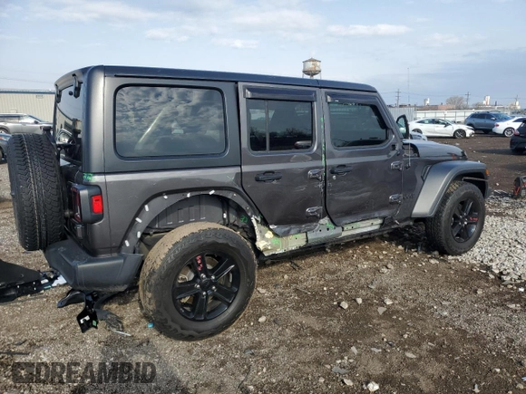 2021 Jeep Wrangler Unlimited Sport Altitude with VIN 1C4HJXDG0MW521769, listed as a Copart auction lot 53625925 with 34,074 mi miles and Salvage title. Bid and sale history available at DreamBid. Image 3.