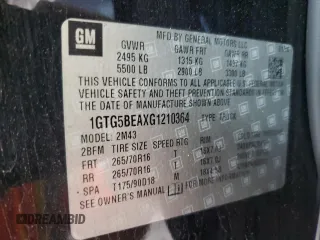 2016 GMC Canyon 2WD with VIN 1GTG5BEAXG1210364, listed as a Copart auction lot 86683864 with 118,854 mi miles and Salvage Title. Bid and sale history available at carsss.com. Image 12.