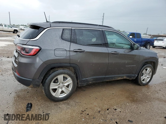 2022 Jeep Compass Latitude с VIN 3C4NJCBB4NT174893, выставлен на аукционе Copart как лот 55798225 с пробегом 76 921 миль миль и Списание • Salvage title. История ставок и продаж доступна на DreamBid. Изображение 3.