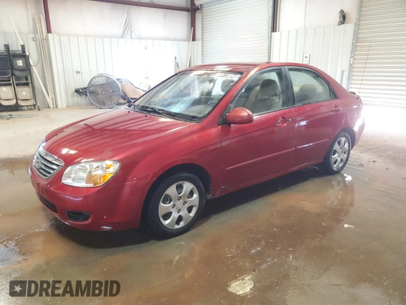 2008 Kia Spectra EX with VIN KNAFE122685509781, listed as a Copart auction lot 60413084 with 73,808 mi miles and Clean Title. Bid and sale history available at carsss.com. Image 1.