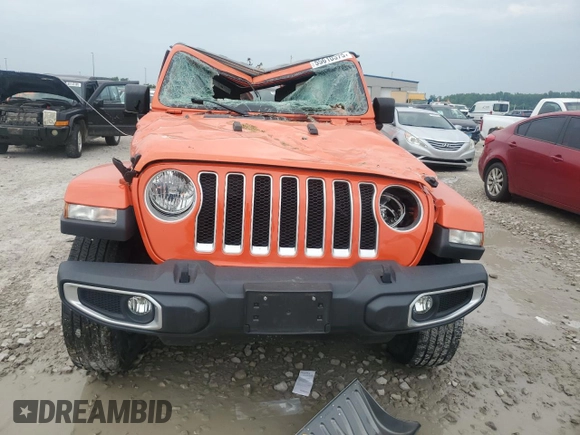 2018 Jeep Wrangler Unlimited Sahara with VIN 1C4HJXEG1JW175936, listed as a Copart auction lot 55610375 with 39,479 mi miles and Salvage title. Bid and sale history available at DreamBid. Image 5.