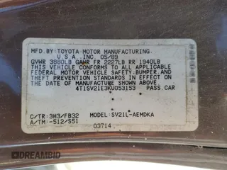 1989 Toyota Camry DLX z VIN 4T1SV21E3KU053153, wystawiony jako Copart lot #49917485 z przebiegiem 79 028 mil mil oraz Szkoda całkowita • Salvage title. Historia ofert i sprzedaży dostępna na DreamBid. Obrazek 12.