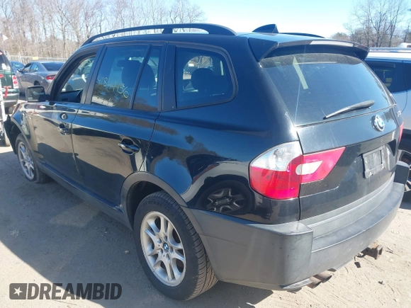 2005 BMW X3 2.5i with VIN WBXPA73485WC50101, listed as a IAAI auction lot 41844456 with 202,522 mi miles. Bid and sale history available at carsss.com. Image 3.