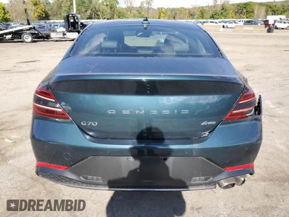 2023 Genesis G70 2.0T with VIN KMTG34TA5PU112928, listed as a Copart auction lot 74965654 with 17,963 mi miles and Salvage Title. Bid and sale history available at carsss.com. Image 6.