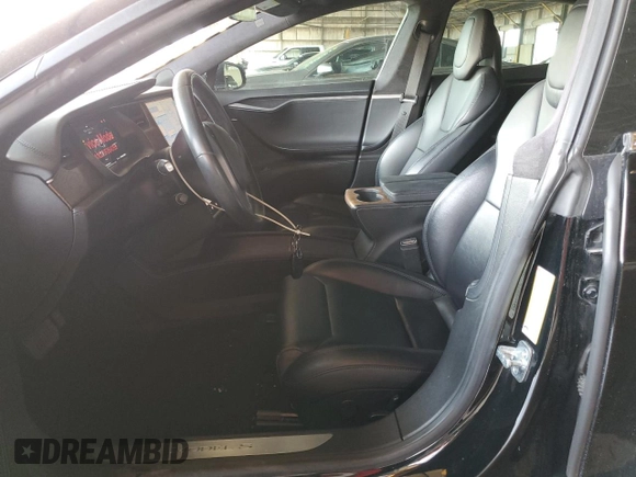 2018 Tesla Model S 75D with VIN 5YJSA1E27JF264759, listed as a Copart auction lot 59610855 with 104,375 mi miles and Salvage title. Bid and sale history available at DreamBid. Image 7.