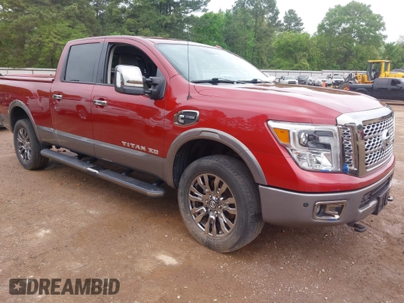 2018 Nissan Titan XD SV with VIN 1N6BA1F44JN550504, listed as a IAAI auction lot 41943693 with 1 mi miles. Bid and sale history available at carsss.com. Image 1.