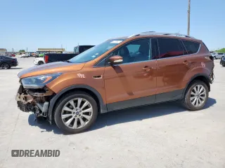 2017 Ford Escape Titanium with VIN 1FMCU0JD3HUA31410, listed as a Copart auction lot 52729025 with 68,256 mi miles and Salvage Title. Bid and sale history available at DreamBid. Image 1.