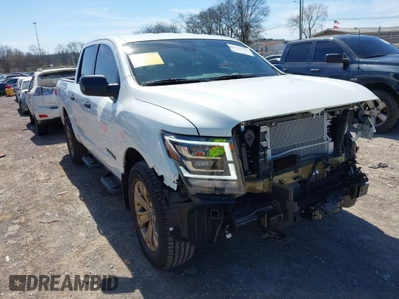 2024 Nissan Titan Pro-4X with VIN 1N6AA1EDXRN113731, listed as a IAAI auction lot 41821782 with 986 mi miles and . Bid and sale history available at DreamBid. Image 1.
