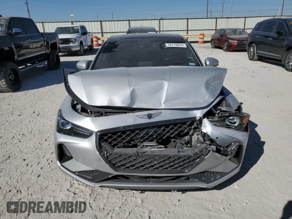 2019 Genesis G70 Advanced with VIN KMTG44LA1KU044908, listed as a Copart auction lot 76779574 with 51,678 mi miles and Salvage title. Bid and sale history available at DreamBid. Image 5.