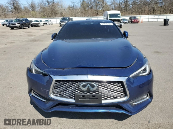 2018 Infiniti Q60 Red Sport 400 with VIN JN1FV7EL4JM631175, listed as a Copart auction lot 54828705 with 55,084 mi miles and Salvage title. Bid and sale history available at DreamBid. Image 5.