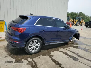 2022 Audi Q3 S line Premium Plus with VIN WA1EECF31N1080897, listed as a Copart auction lot 57252625 with 24,338 mi miles and Salvage title. Bid and sale history available at DreamBid. Image 3.