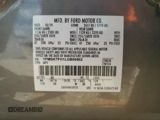 2020 Ford Explorer Limited z VIN 1FMSK7FH1LGB06862, wystawiony jako Copart lot #56930605 z przebiegiem 120 188 mil mil oraz Szkoda całkowita • Salvage title. Historia ofert i sprzedaży dostępna na DreamBid. Obrazek 13.