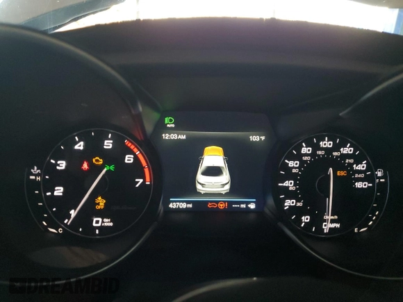 2019 Alfa Romeo Giulia Ti Sport with VIN ZARFAMBN7K7606337, listed as a Copart auction lot 62348415 with 43,709 mi miles and Salvage title. Bid and sale history available at DreamBid. Image 9.