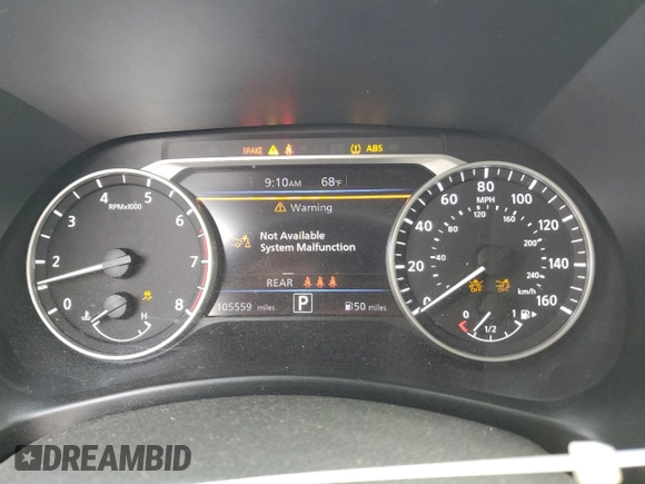 2020 Nissan Sentra SR with VIN 3N1AB8DV7LY217142, listed as a Copart auction lot 50241005 with 105,559 mi miles and Salvage Title. Bid and sale history available at DreamBid. Image 9.