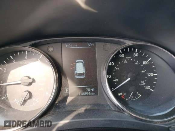 2017 Nissan Rogue S with VIN KNMAT2MT1HP501378, listed as a Copart auction lot 52595215 with 118,894 mi miles and Salvage Title. Bid and sale history available at DreamBid. Image 9.