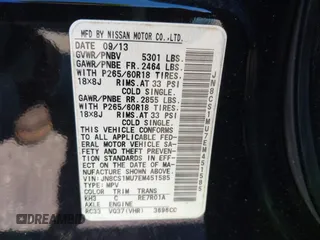 2014 Infiniti QX70 с VIN JN8CS1MU7EM451585, выставлен на аукционе IAAI как лот 41861091 с пробегом Не указан миль и . История ставок и продаж доступна на DreamBid. Изображение 9.