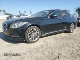 2015 Hyundai Genesis 3.8L with VIN KMHGN4JE9FU040978, listed as a Copart auction lot 52255145 with 158,043 mi miles and Salvage Title. Bid and sale history available at carsss.com. Image 1.