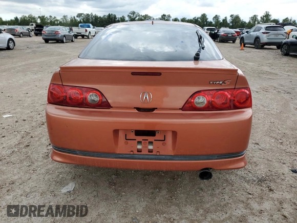 2005 Acura RSX Type-S with VIN JH4DC53025S012629, listed as a Copart auction lot 72845184 with 0 mi miles and Salvage Title. Bid and sale history available at carsss.com. Image 6.