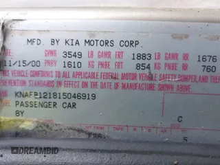2001 Kia Sephia z VIN KNAFB121815046919, wystawiony jako IAAI lot #41398257 z przebiegiem 191 818 mil mil oraz . Historia ofert i sprzedaży dostępna na DreamBid. Obrazek 9.