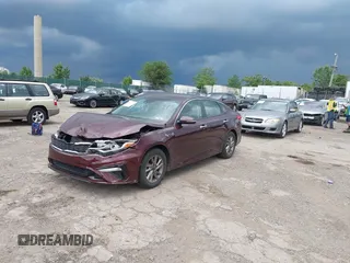 2019 Kia Optima LX with VIN 5XXGT4L36KG377856, listed as a IAAI auction lot 42615007 with 37,647 mi miles and . Bid and sale history available at DreamBid. Image 2.