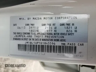 2013 Mazda 3 i Sport with VIN JM1BL1UP1D1845596, listed as a Copart auction lot 77825814 with 154,823 mi miles and Non Repairable. Bid and sale history available at DreamBid. Image 12.