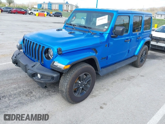2023 Jeep Wrangler Sahara with VIN 1C4HJXEG4PW584800, listed as a IAAI auction lot 41908392 with 22,108 mi miles and . Bid and sale history available at DreamBid. Image 18.