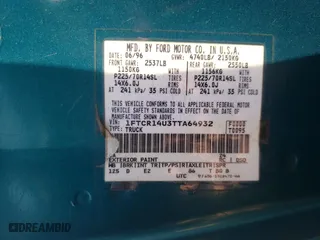 1996 Ford Ranger XL with VIN 1FTCR14U3TTA64932, listed as a Copart auction lot 88159905 with 119,692 mi miles and Salvage Title. Bid and sale history available at carsss.com. Image 12.