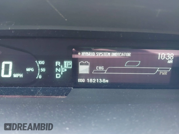 2011 Toyota Prius I with VIN JTDKN3DUXB5298300, listed as a IAAI auction lot 41988147 with 182,138 mi miles. Bid and sale history available at carsss.com. Image 15.