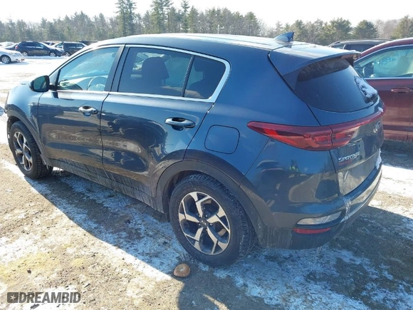 2020 Kia Sportage LX with VIN KNDPMCAC2L7643815, listed as a IAAI auction lot 41398587 with 61,056 mi miles. Bid and sale history available at carsss.com. Image 3.