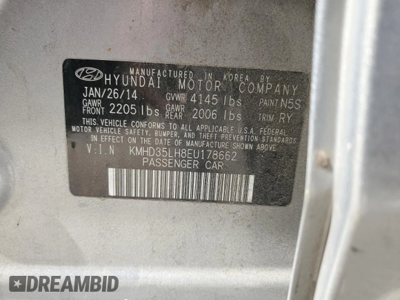 2014 Hyundai Elantra GT with VIN KMHD35LH8EU178662, listed as a Copart auction lot 71918544 with 185,126 mi miles and Salvage Title. Bid and sale history available at carsss.com. Image 14.