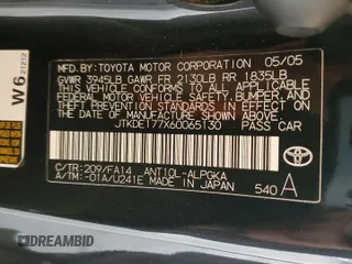 2006 Scion tC z VIN JTKDE177X60065130, wystawiony jako Copart lot #54946675 z przebiegiem 60 926 mil mil oraz Szkoda całkowita • Salvage title. Historia ofert i sprzedaży dostępna na DreamBid. Obrazek 12.