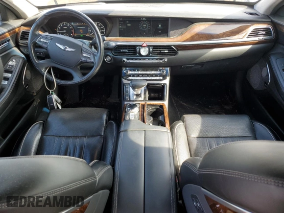 2018 Genesis G90 5.0L Ultimate with VIN KMHG54JH3JU043488, listed as a Copart auction lot 47427175 with 39,618 mi miles and Salvage Title. Bid and sale history available at carsss.com. Image 8.