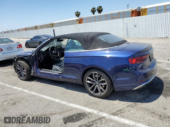 2018 Audi S5 Premium Plus z VIN WAUY4GF51JN006376, wystawiony jako Copart lot #59032295 z przebiegiem 39 633 mil mil oraz Szkoda całkowita • Salvage title. Historia ofert i sprzedaży dostępna na DreamBid. Obrazek 2.